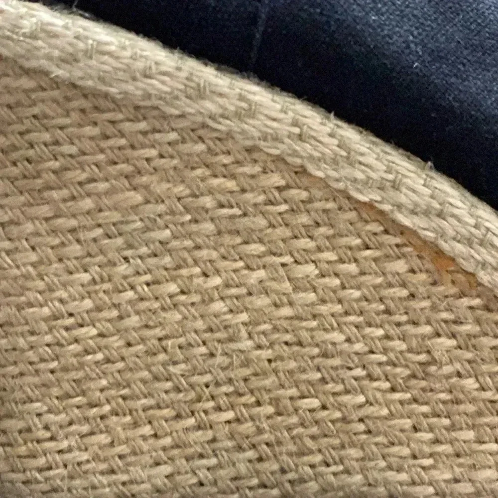 TOMS WO SIZE‎ 9 BLACK OPEN TOE ESPADRILLE WEDGE HEEL SHOES GOOD CLEAN CONDITION